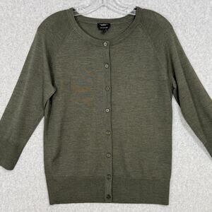 Talbots Pure 100% Merino Wool Cardigan Sweater Old Money Classic Elevated Basic